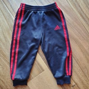 Adidas Black with Red Stipe Sweatpants